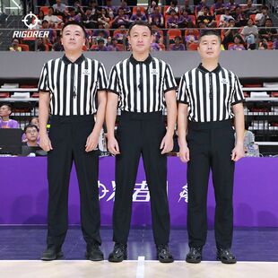 准者篮球裁判服 条纹POLO衫短袖2025T恤夏季新款潮篮球教练上衣