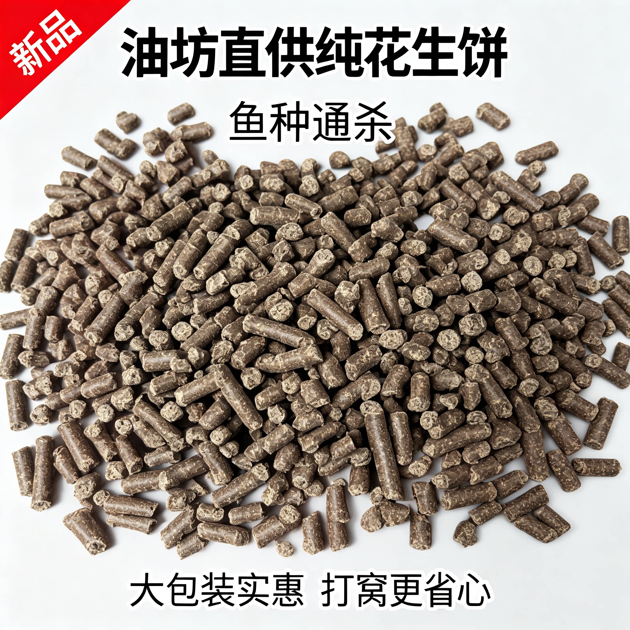 花生饼颗粒500克野钓鲤鱼鲫鱼草鱼黑坑专用饵料钓鱼打窝颗粒通用