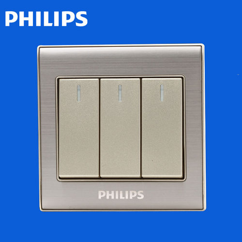 飞利浦双控开关系列带荧光三位