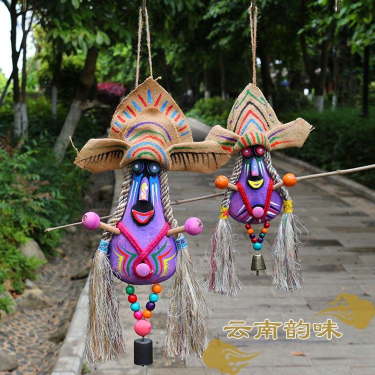 云南民族复古吞口人壁挂客厅房间酒吧装饰品餐厅墙面墙壁店铺挂件