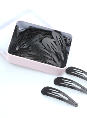 盒装发夹发卡顶夹黑色侧边固定碎发简约水滴刘海边夹日韩哑光bb夹