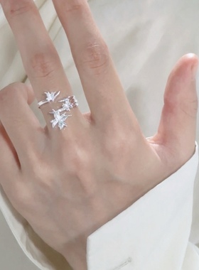 Dark Callan原创“银蝶”开口S925戒指氛围感简约百搭戒指