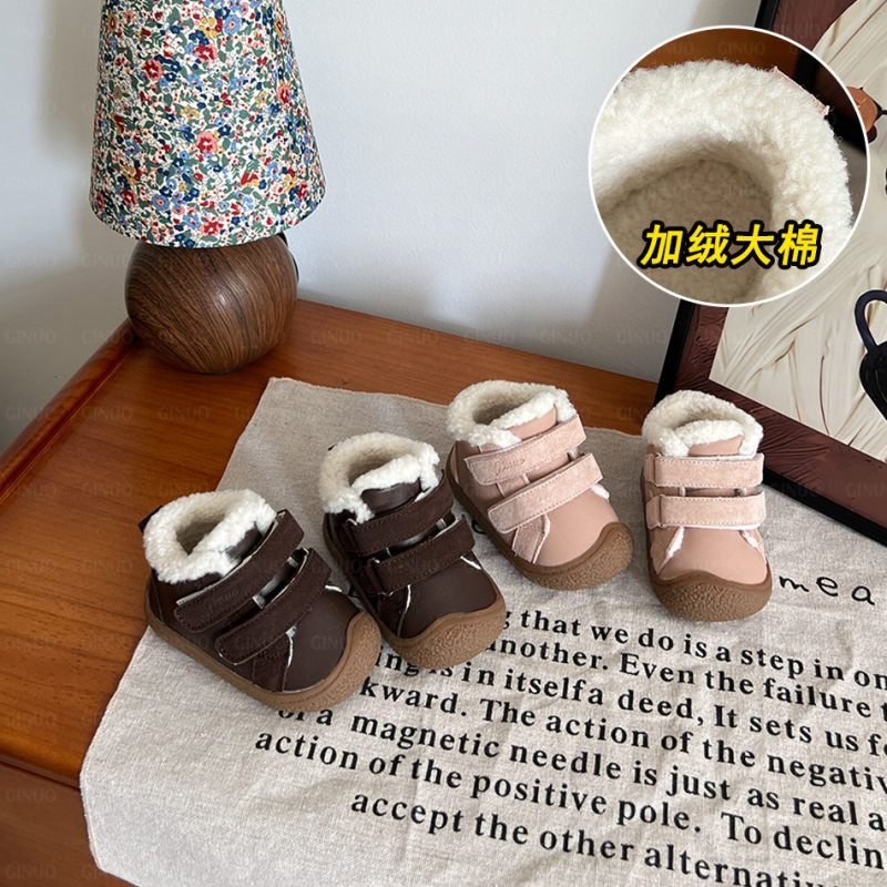 {18-25码}儿童学步鞋2025冬季新款加绒女童雪地靴男宝宝二棉鞋子