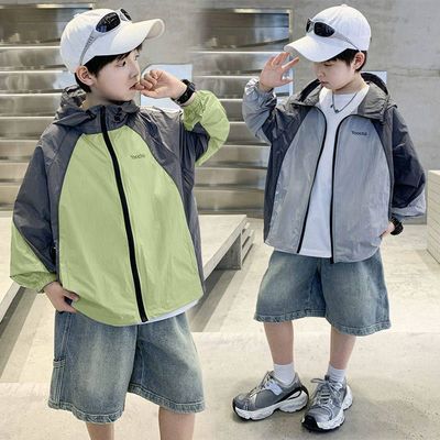 男童拼色防晒衣外套夏季2025新款