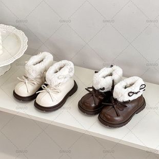 {16—40码}儿童皮靴冬季新款女孩公主宝宝靴子女童马丁靴短靴软底