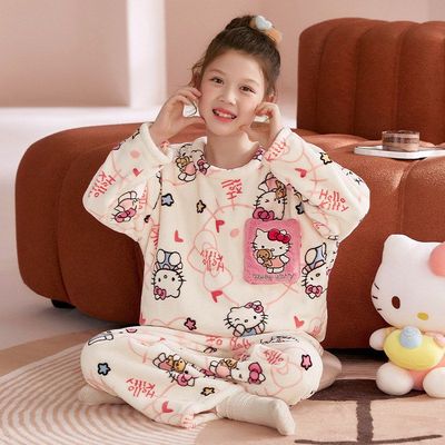 男童睡衣秋冬薄款法兰绒男孩儿童2025新款冬季珊瑚绒套头蜡笔小新