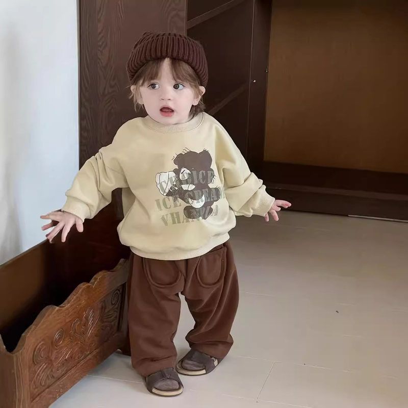 现男宝婴幼童卡通可爱卫衣类棉质