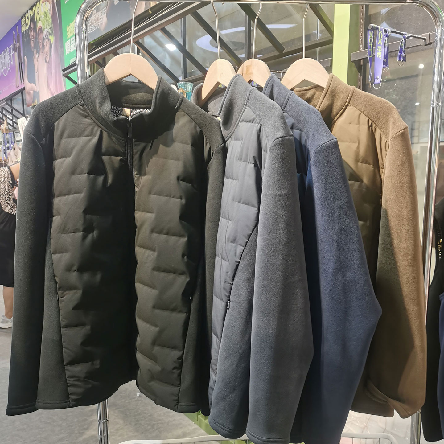 好彩羽绒绒男士立领拉链保暖上衣