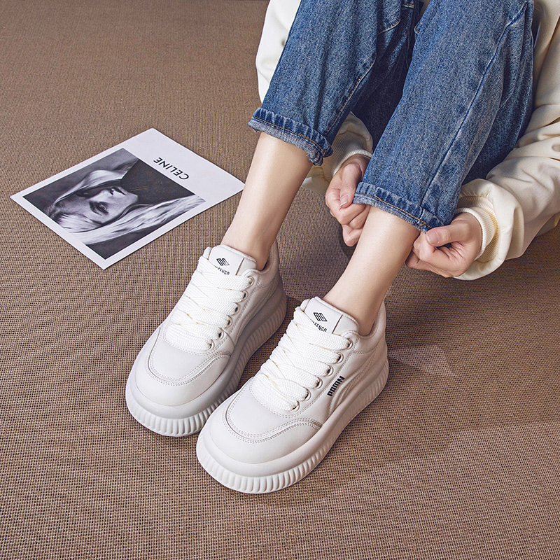 街拍真皮厚底棉鞋娃娃鞋加绒单鞋2025春季新款休闲板鞋保暖雪地靴