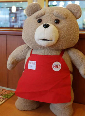 现货Teddy泰迪毛绒熊公仔Ted bear毛绒玩具Ted2贱熊围裙熊娃娃