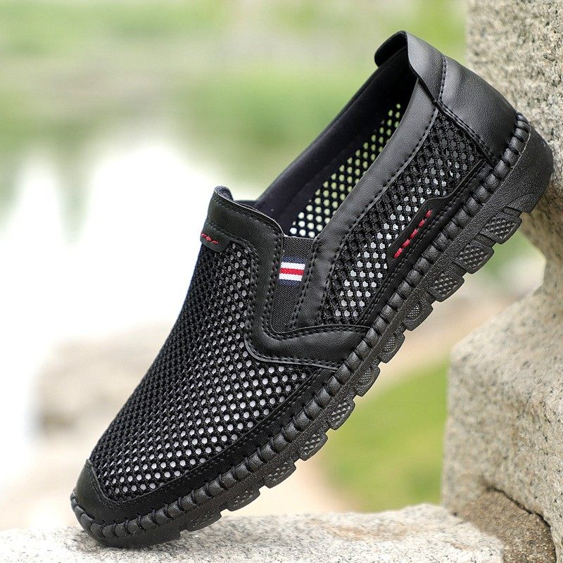 夏季新款休闲网眼鞋软底透气一脚蹬中年人爸爸老北京布鞋男网凉鞋,流行男鞋,布鞋,淘宝优惠券,粉丝福利购,淘宝优惠卷