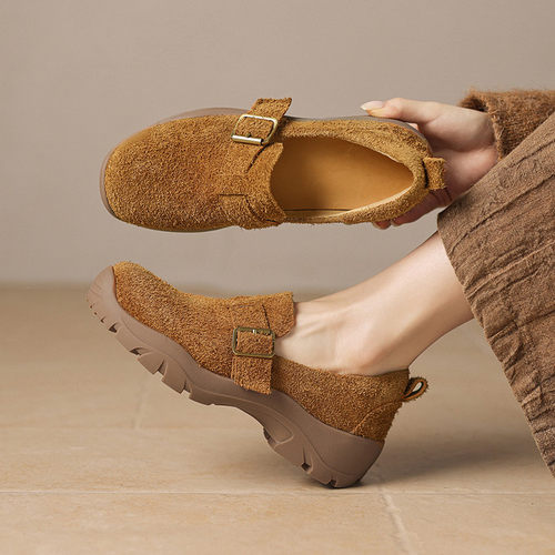 圆头青年内增高头层猪皮头层牛皮深口单鞋