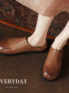 包头内增高橡胶发泡头层牛皮纯线下(只在线下O2O销售)包头拖