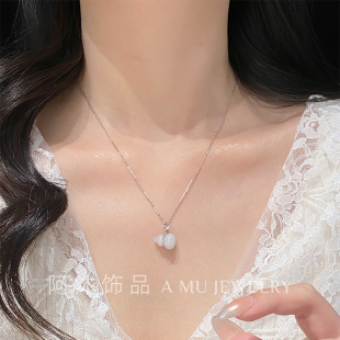 天然A货翡翠葫芦纯银项链女小众轻奢高级感礼物 阿沐饰品新中式