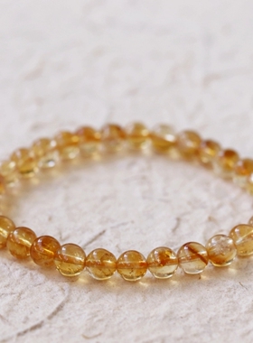 天然黄水晶金字塔手链黄塔晶女款