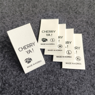 korea 浅米黄色韩国制造领标布标对折叠侧标码 数SMLF洗水made