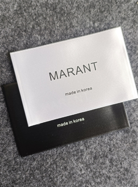 MADE IN KOREA韩国唛光滑有光泽外套大衣韩国制造主唛黑白色领标