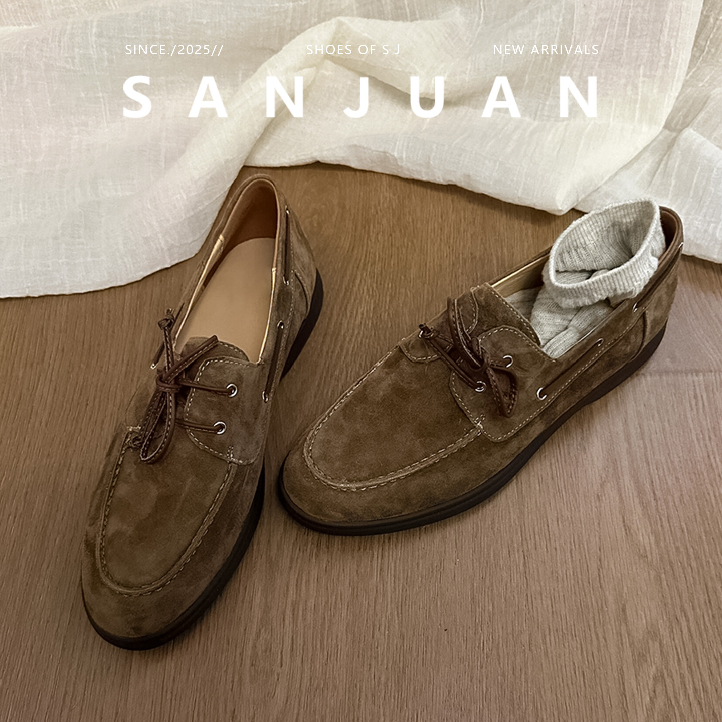 羊皮版sanjuan三卷复古玛丽珍女鞋厚底粗跟单鞋小个子增高乐福鞋