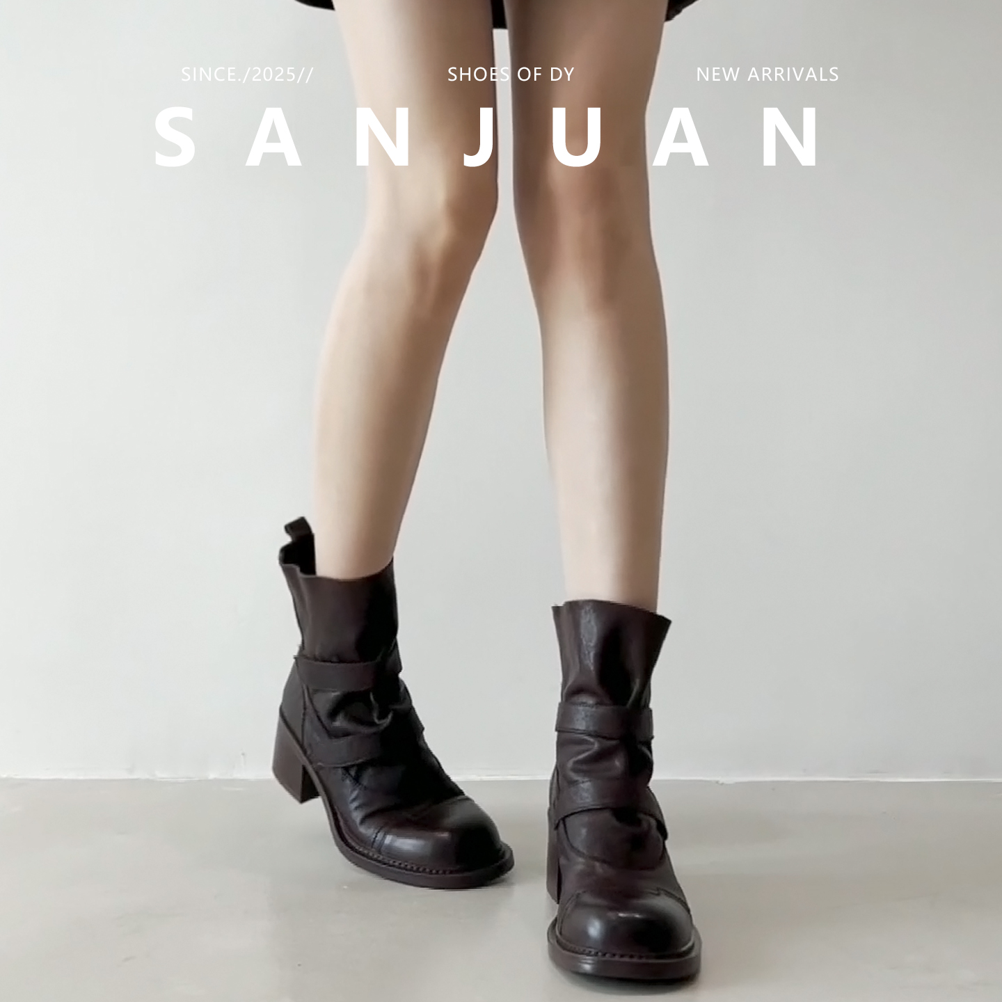 【三卷】秋冬厚底粗跟马丁靴复古百搭圆头机车靴潮酷加绒保暖短靴