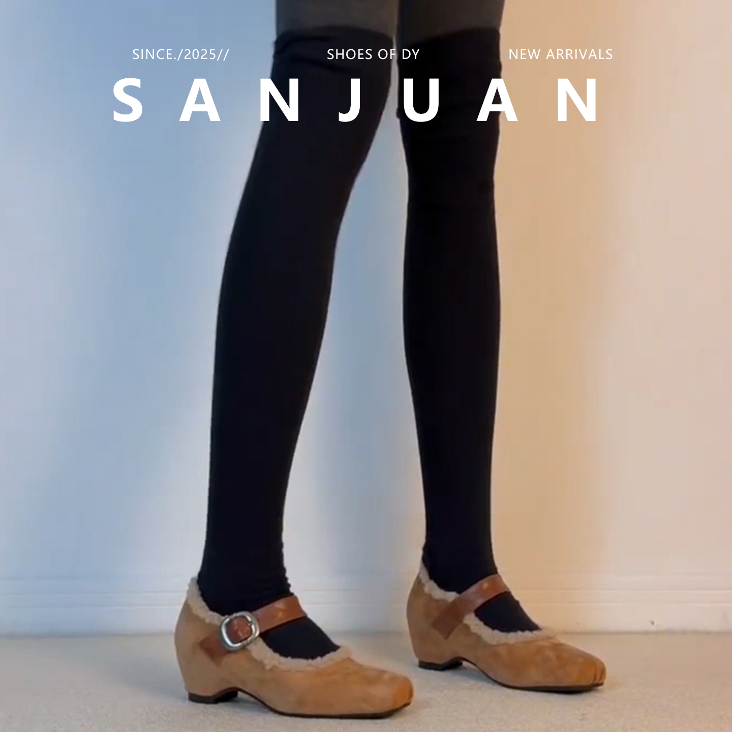 舒适百搭内增高小皮鞋加绒玛丽珍