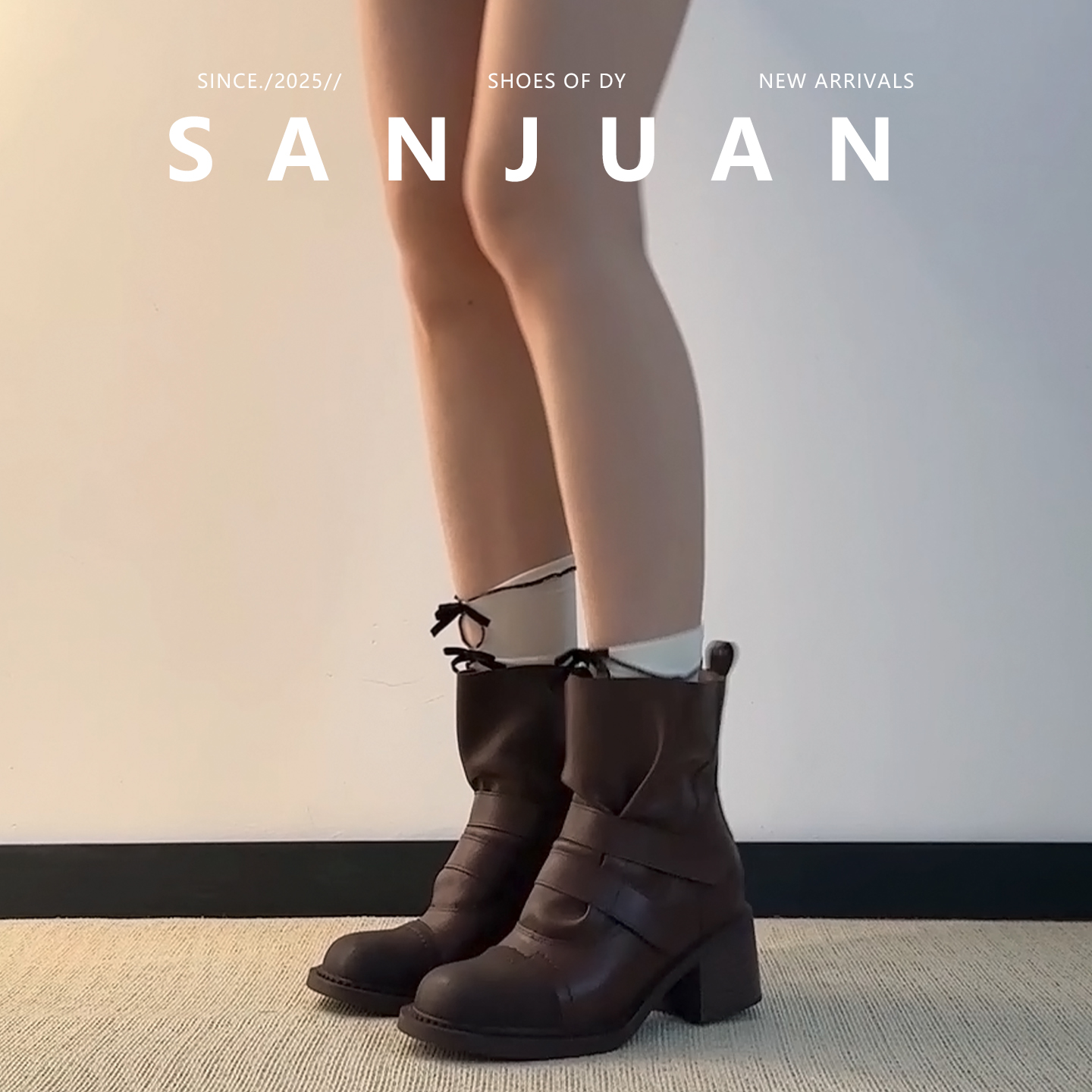 【三卷】复古百搭厚底马丁靴女秋冬保暖加绒短筒靴简约粗跟机车靴