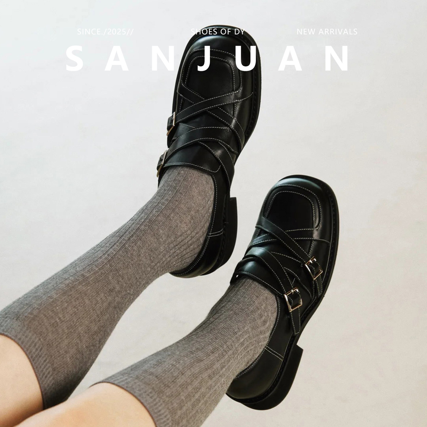 羊皮版sanjuan三卷复古小众厚底小皮鞋女英伦JK乐福鞋设计感单鞋,女鞋,深口单鞋,淘宝优惠券,粉丝福利购,淘宝优惠卷