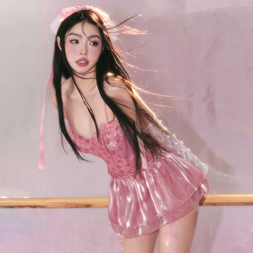 罗卡艺网纱女连体少女显瘦