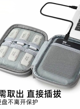 包纳适用于2.5寸希捷wd东芝西数移动硬盘收纳包防震数据线收纳袋