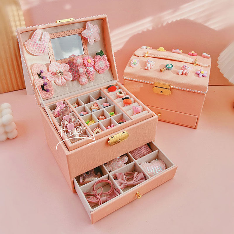 儿童发饰收纳盒首饰盒公主女孩饰品套装可爱女童戒指生日礼盒2023,童装/婴儿装/亲子装,发饰,淘宝优惠券,粉丝福利购,淘宝优惠卷