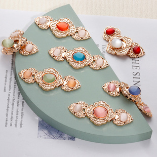 汉服子母扣大号65MM明制宋制祥云对扣立领披肩云肩镶宝石金属盘扣