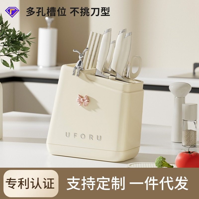 刀架置物架家用厨房台面多功能菜刀筷子勺子一体式沥水收纳架塑料