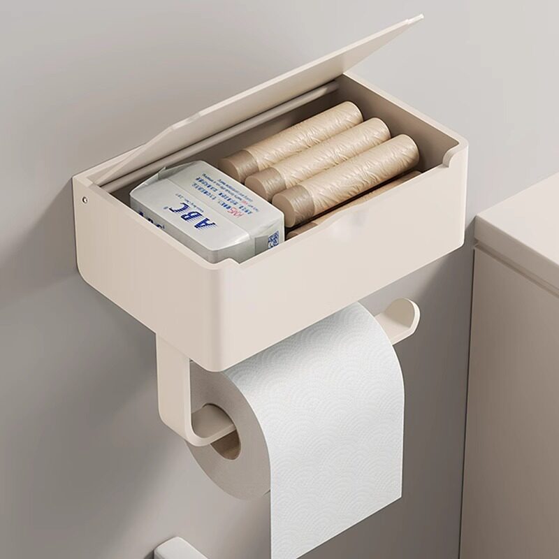 卫生间卷纸架免打孔厕纸盒壁挂厕所纸巾放置盒置物架卫生巾收纳架