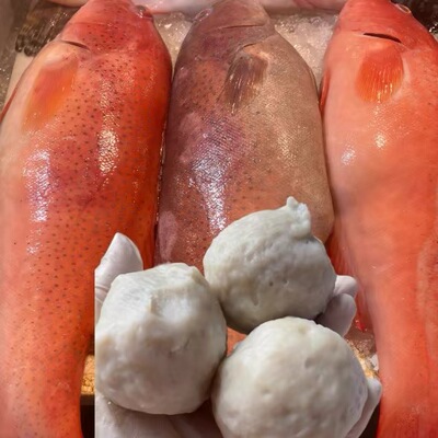 福建连江特产鱼肉丸子手工制作爆汁黑猪肉馅料东星斑包心大鱼丸