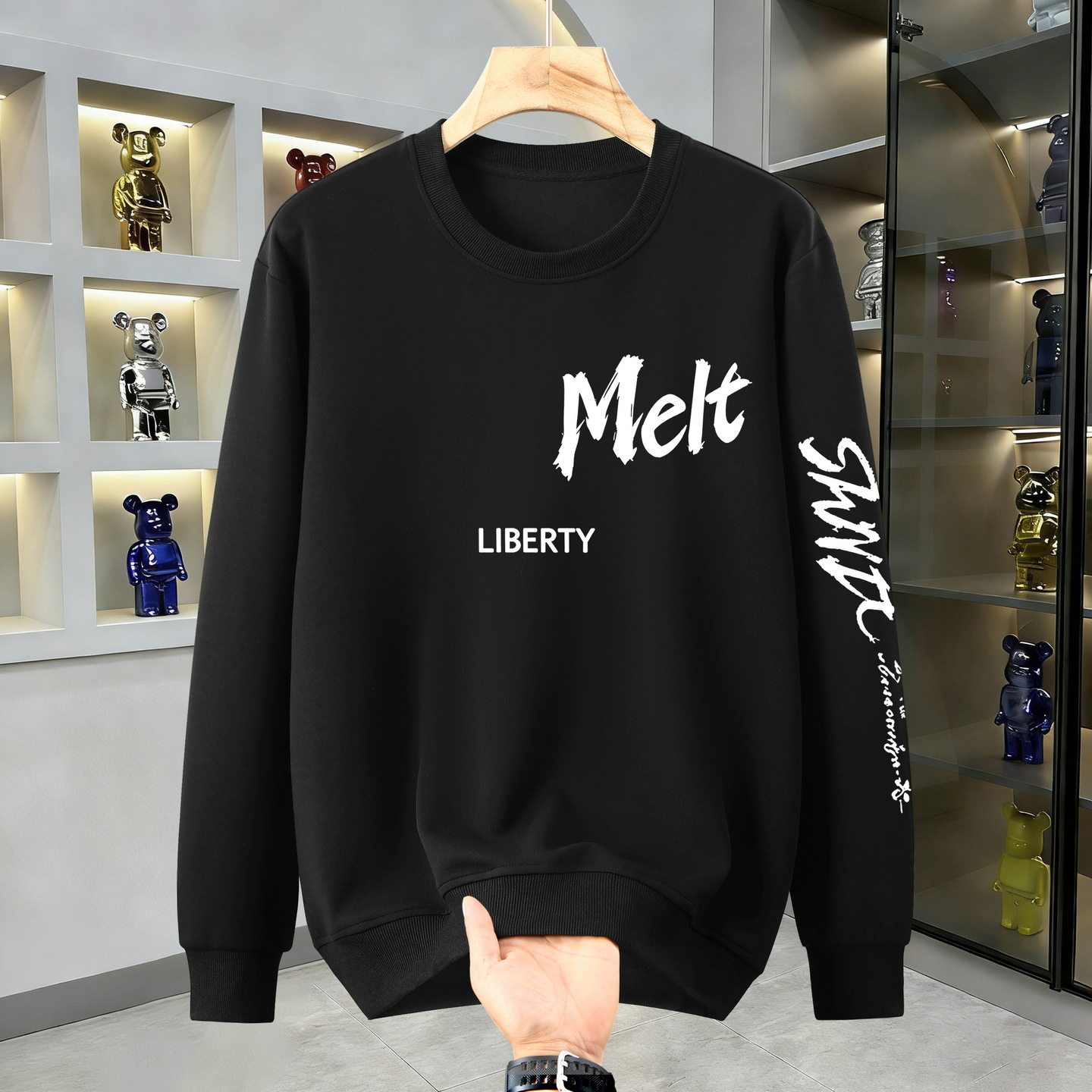 新胖卫衣特大码圆领纯色卫衣长袖打底衫秋冬显瘦加肥加大码360斤
