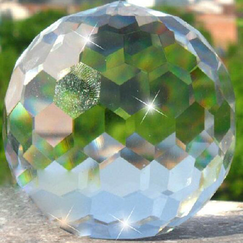 各种规格水晶玻璃球透明100mm刻面多面球摆件礼物美甲美容店装饰