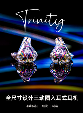 三动圈监听入耳式耳机定制款HIFI音乐直播电竞游戏抽象神TRINITY