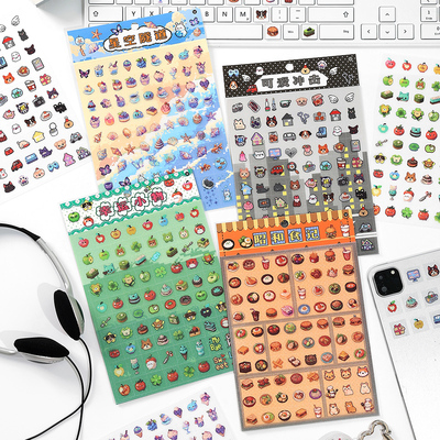 清仓闪砂可爱卡通图案手账小贴纸