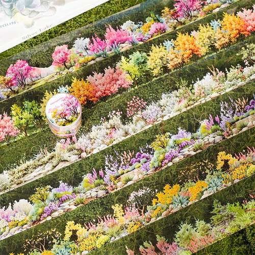 PET胶带小清新植物树木造景手帐