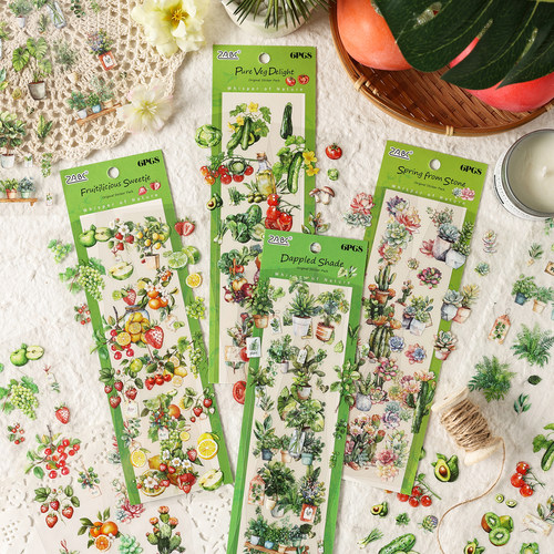 清新植物水果蔬菜贴纸手账装饰贴
