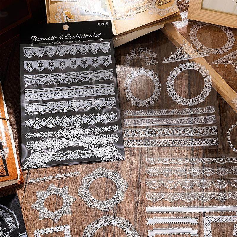 妖娆妩媚PET复古蕾丝花边手帐贴纸包防水装饰打底手账diy素材贴画,文具电教/文化用品/商务用品,贴纸/立体贴纸,淘宝优惠券,粉丝福利购,淘宝优惠卷