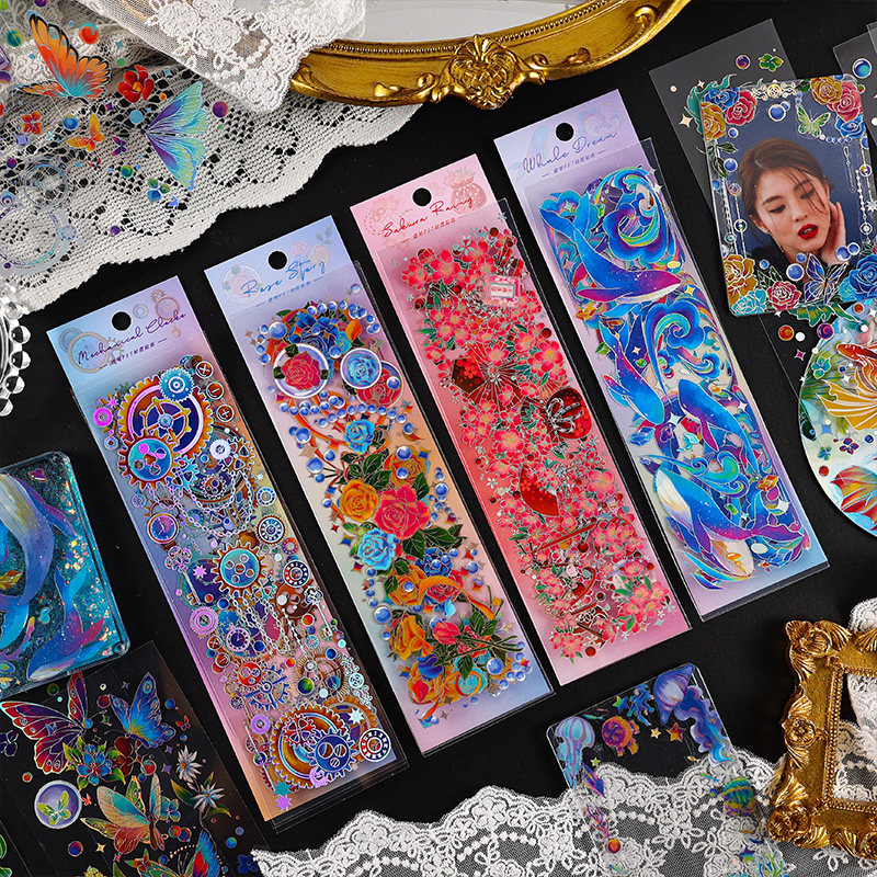 烫金防水pvc咕卡贴纸可爱少女心手帐diy成长手册相册贴画素材拼贴,文具电教/文化用品/商务用品,贴纸/立体贴纸,淘宝优惠券,粉丝福利购,淘宝优惠卷