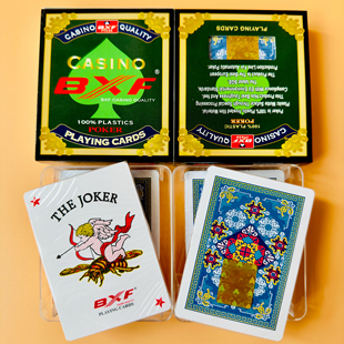 BXF大蜜蜂塑料扑克 东北填大坑专用9-王 磨砂白边 一条12盒 防水