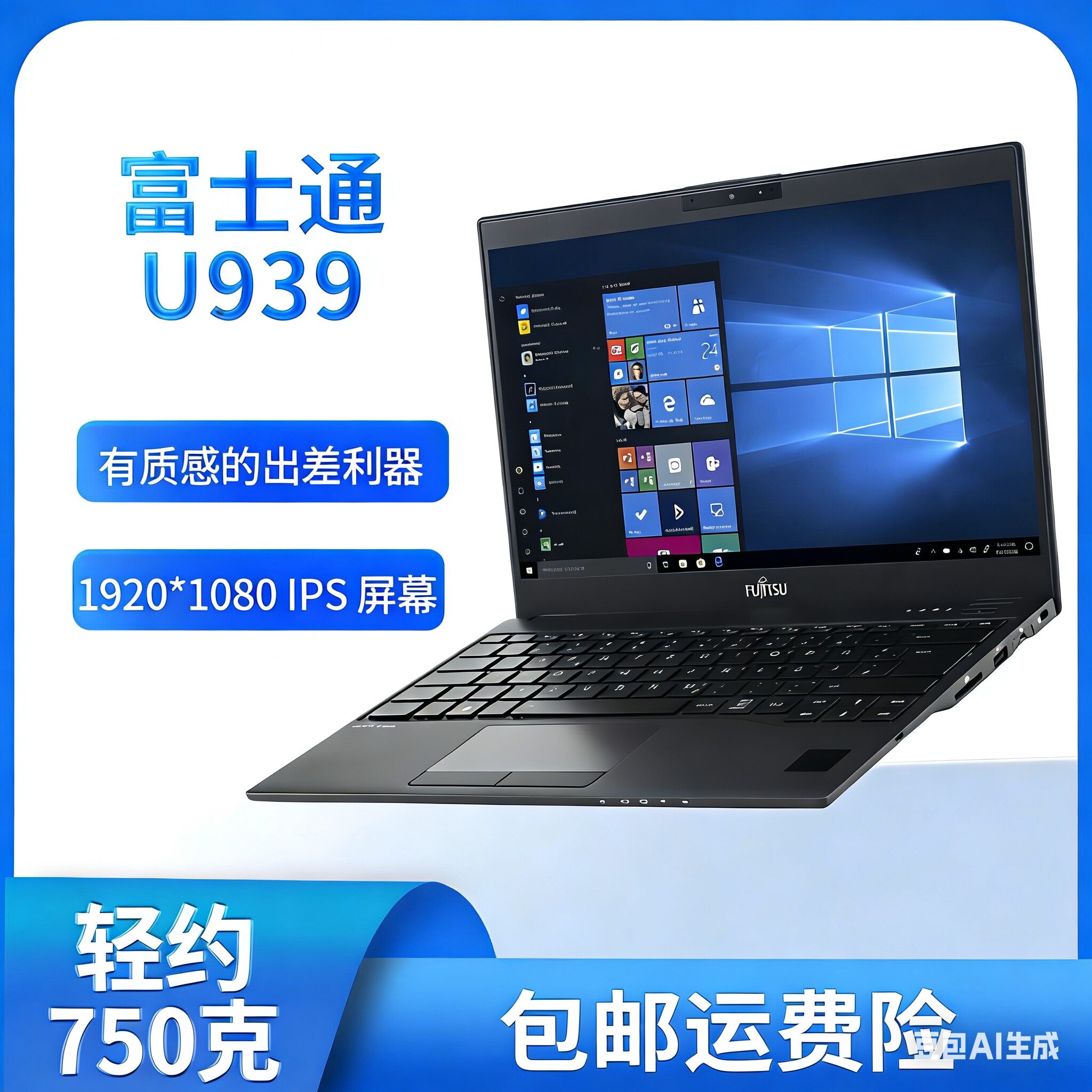 富士通U939，i5-8代处理器13寸高分屏幕商务办公学生办公轻