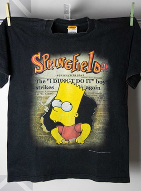 The Simpsons辛普森一家美式复古卡通周边趣味oversize短袖T恤
