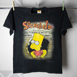 The Simpsons辛普森一家美式复古卡通周边趣味oversize短袖T恤