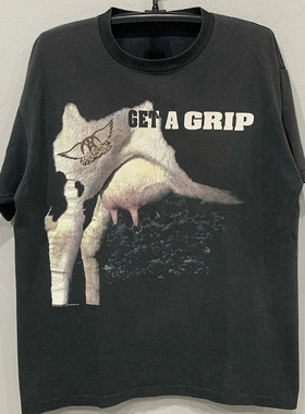 Aerosmith空中铁匠史密斯飞船乐队chic嘻哈短袖男女纯棉圆领T恤