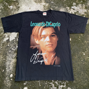 复古街头风oldschool小众设计感短袖 T恤 DiCaprio美式 Leonardo