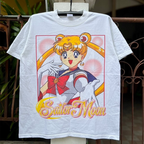 Sailor Moon美少女战士美式复古短袖T恤动漫波普艺术潮牌情侣半袖