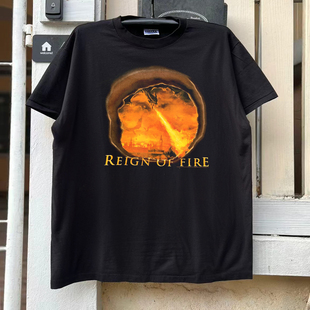 Reign Fire美式 复古做旧暗黑oldschool哥特风重磅棉短袖 T恤