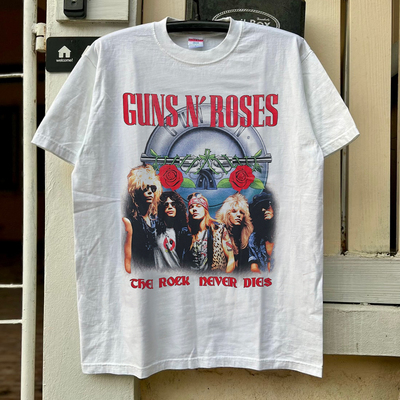 Guns N Roses枪炮与玫瑰乐队经典摇滚哥特风vintage古着短袖T恤